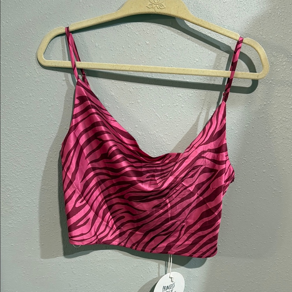 Princess Polly Pink Zebra Crop Top